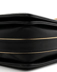 Lambskin Braided Woven Medium Boy Flap Navy Black