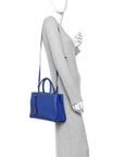 Vitello Elite Petite 2Jours Tote Blue Neon