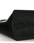Raffia Linen Calfskin Rive Gauche Tote Naturale Black