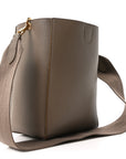 Soft Grained Calfskin Small Sangle Bucket Bag Taupe