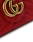 Calfskin Matelasse GG Marmont Chain Wallet Hibiscus Red
