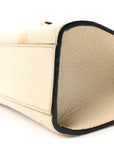 Grained Calfskin Bee Star Small Padlock Shoulder Bag White