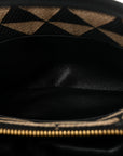 Jacquard Triangolo Symbole Embroidered Small Shoulder Bag Black Corda