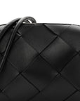 Lambskin Maxi Intrecciato Small Cassette Camera Bag Black