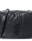 Crinkled Calfskin Matelasse Monogram Niki Chain Wallet Dark Smog