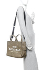 Cotton Canvas Medium The Traveler Tote Bag Slate Green
