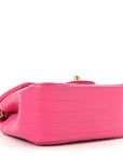 Lambskin Chevron Quilted Mini Square Flap Pink
