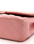Caviar Quilted Medium Double Flap Pink