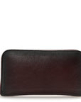 Grained Calfskin Zip Around Wallet Burgundy Black
