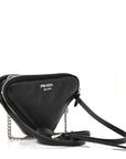 Nappa Soft Padded Mini Triangle Crossbody Pouch Black
