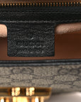 GG Supreme Monogram Calfskin Small Padlock Messenger Shoulder Bag Beige Black Cuir