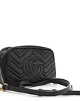 Calfskin Matelasse Small GG Marmont Chain Shoulder Bag Black
