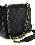 Lambskin Quilted Medium Single Flap Black