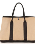Toile Buffle Gala Garden Party Tote 36 MM Marron Fonce