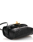 Matte Alligator Festival Kelly Bag Charm Black