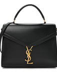 Smooth Calfskin Medium Classic Monogram Cassandra Top Handle Black