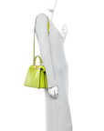 Vitello Seta Shiny Nappa Small Peekaboo I SEE U Satchel Wasabi White