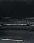 Metallic Textured Calfskin Logo Cloud Coin Purse With Strap Silver
