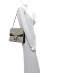 GG Supreme Monogram Medium Dionysus Shoulder Bag Black