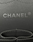 Caviar Quilted Jumbo Double Flap Grey