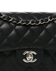 Caviar Quilted Small Double Flap Black