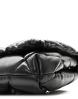 Nappa Calfskin Quilted Touch B Puffy Clutch Black