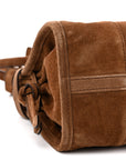 Suede Triangle Medium Bonnie Shoulder Bag Cacao