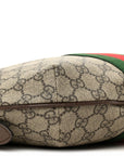 GG Supreme Monogram Web Small Ophidia Half Moon Hobo Brown