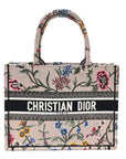 Canvas Embroidered Petites Fleurs Medium Book Tote Rose Multicolor