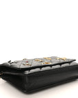 Aged Calfskin Lucky Charms 2.55 Reissue Wallet on Chain WOC Black