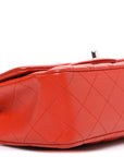 Lambskin Quilted Mini Rectangular Flap Red