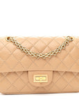 Aged Calfskin Quilted 2.55 Reissue Mini Flap Beige