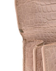 Calfskin Crocodile Embossed Medium Monogram Sunset Rose Antic