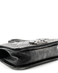 Faded Calfskin Quilted Small Studded Boy Flap Grey