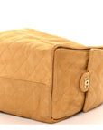 Suede Quilted Medium CHNL 25 Handbag Beige