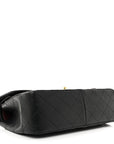 Caviar Quilted Jumbo Double Flap Black