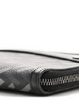Coated Canvas La Greca Signature Black Gray
