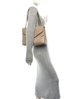 Calfskin Y Quilted Monogram Medium Loulou Chain Satchel Dark Beige