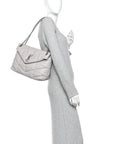 Lambskin Quilted Medium Loulou Puffer Monogram Chain Satchel Granite