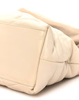 Lambskin Quilted Medium Loulou Puffer Monogram Chain Satchel Crema Soft