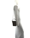 Vitello Liberty F is FNDI Bi-Color FF 1974 Embossed Mini Mon Tresor Bucket Bag Maya Black