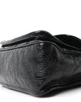Crinkled Calfskin Matelasse Monogram Medium Niki Chain Satchel Black