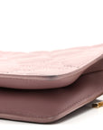 Lambskin Cannage Milly Mini Drawstring Bag Pink Peony