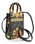 X VERSACE Vitello King Catalan Mirror Plexiglass Fendace FF Baroque Logo Mini FNDI Sunshine Shopper Tote Black Gold