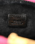 Shearling Nappa Mini Be Baguette Shoulder Bag Fuxia Black