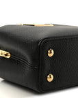 Taurillon Embellished Flower Handle Capucines Mini Black