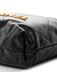 Shiny Calfskin Quilted Mini CHNL 22 Black
