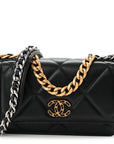 Lambskin Quilted CHNL 19 Wallet On Chain WOC Black