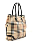 House Check Studded Tote Black
