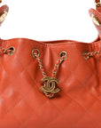 Caviar Quilted Mini CHNL 25 Handbag Dark Orange
